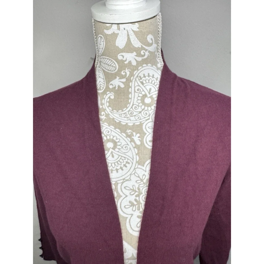 Evolution By Cyrus Open Front Cardigan 3/4 Medium Sleeves Accent Buttons‎ Women